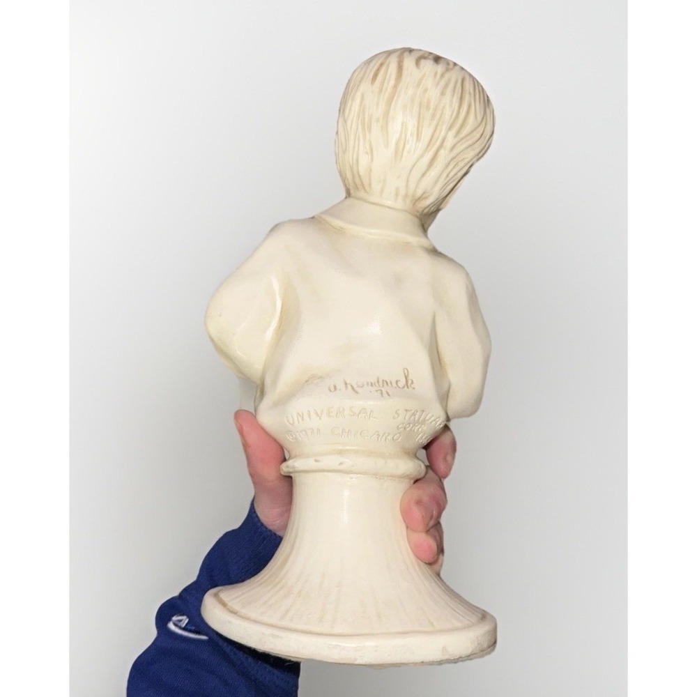 Vintage 1971 Universal Statuary Corp J Kendrick Boy Girl Chalkware Bust Set - Picture 2 of 12